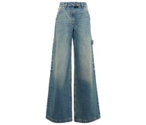 Courreges High-Rise Jeans mit weitem Bein