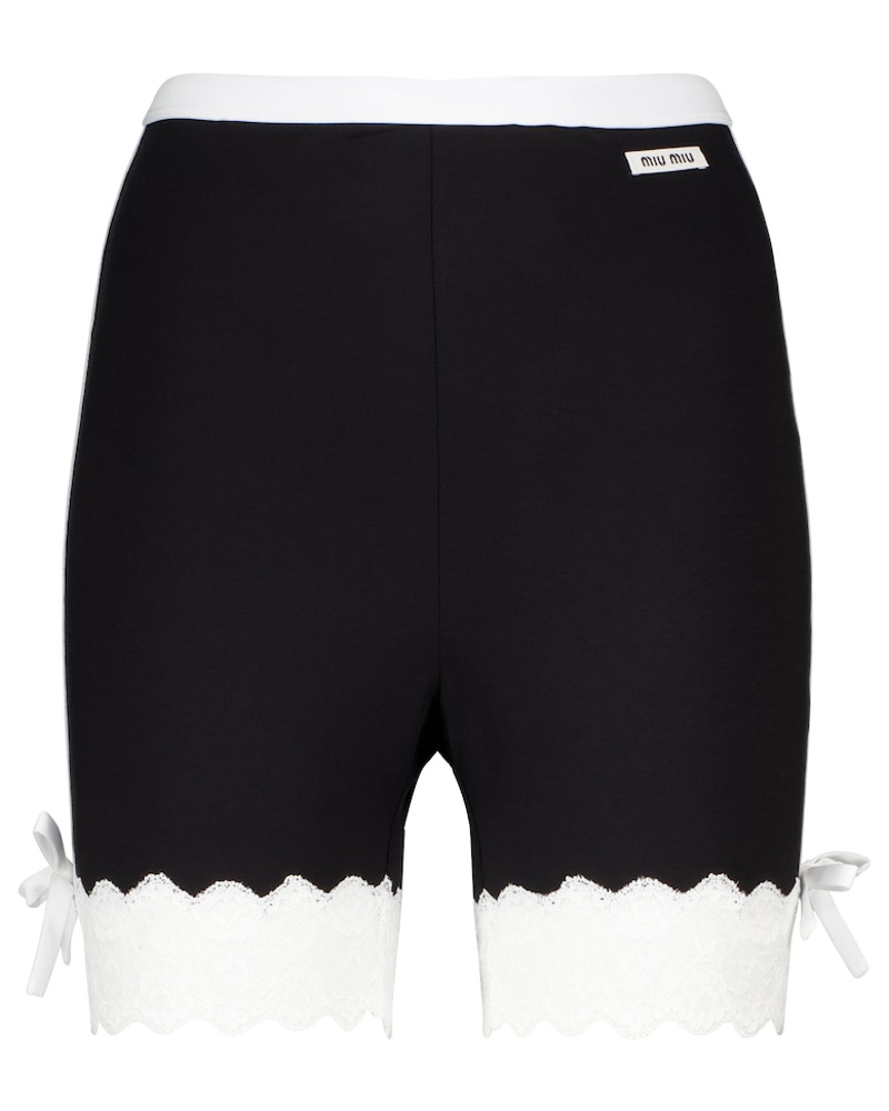Miu Miu Damen Miu Miu Shorts aus Jersey mit Spitze