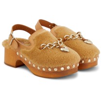 Chloe Clogs Ninna aus Leder und Shearling