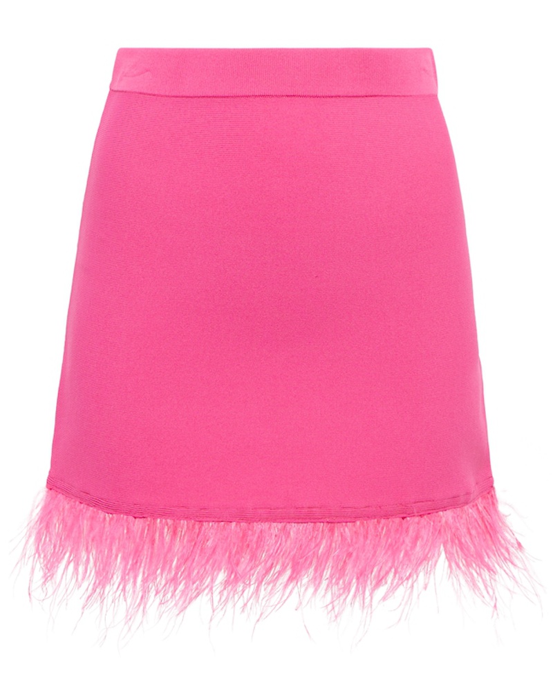 STAUD Damen Staud Minirock Chaya aus Strick mit Federn