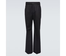 Mid-Rise-Hose aus Wollflanell