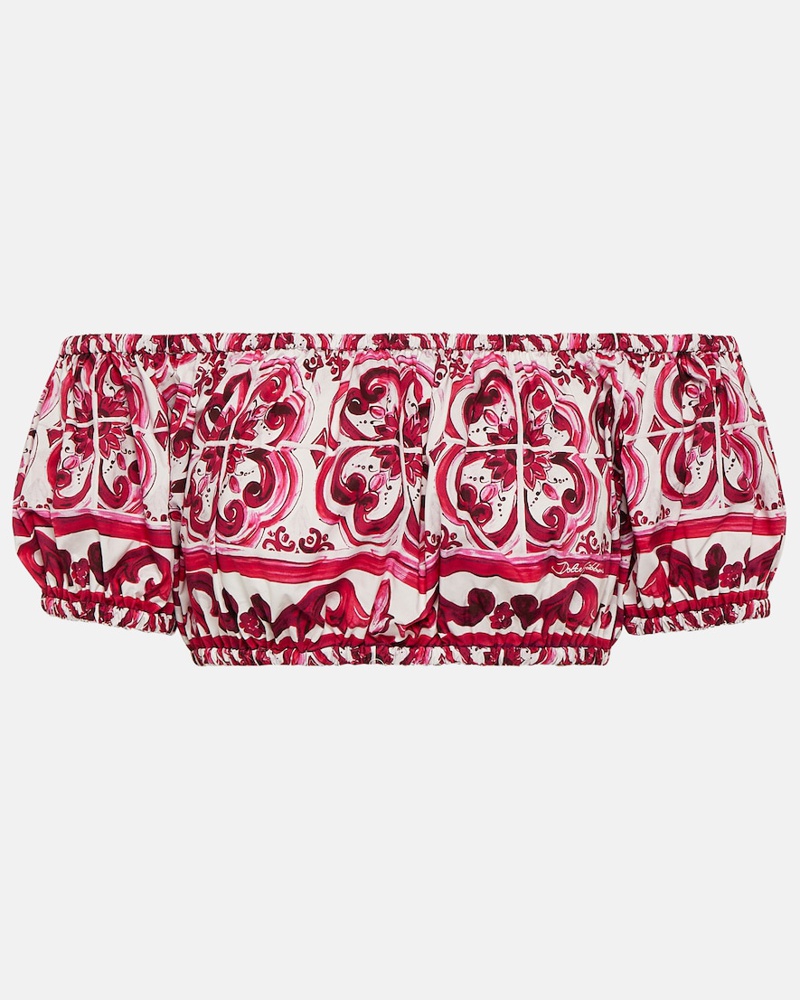 Dolce & Gabbana Damen Dolce&Gabbana Bedrucktes Cropped-Top aus Baumwolle IY9671 Dolce & Gabbana Damen Dolce&Gabbana Bedrucktes Cropped-Top aus Baumwolle IY9671