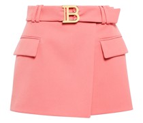 Balmain Low-Rise-Minirock aus Wolle
