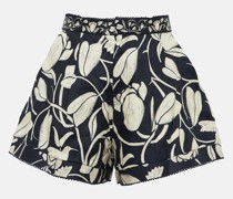 Agua by Agua Bendita Bedruckte Shorts Toronjil aus Leinen