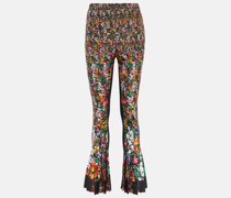 Sacai Bedruckte High-Rise-Hose