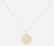 Halskette Luck Coin aus 14kt Gelbgold mit Diamanten