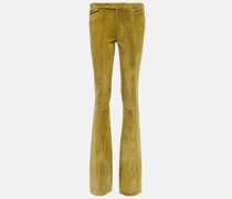 Low-Rise-Hose Gerino aus Veloursleder