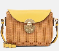 Miu Miu Tasche aus Raffiabast und Leder