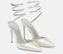 Rene Caovilla Pumps aus Satin mit Kristallen