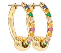 Spinelli Kilcollin Creolen Ara Deux aus 18kt Gelbgold mit Saphiren und Smaragden
