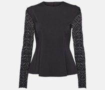 X Simkhai Top Intricate Sheer aus Jersey