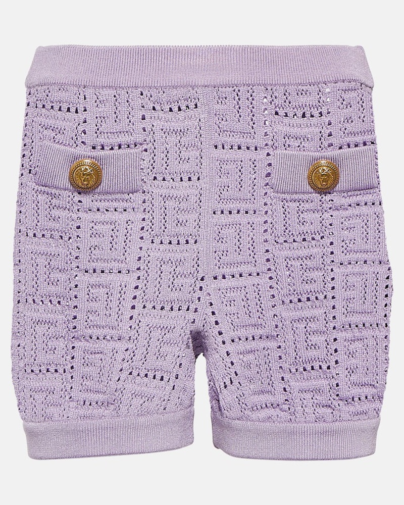 Balmain Damen Balmain Shorts Monogram aus Strick