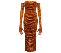 Alex Perry Midikleid Brooks mit Handschuhen