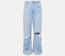 Distressed Mid-Rise Wide-Leg Jeans Ayla