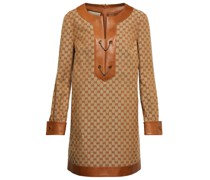 Gucci Minikleid GG mit Lederbesatz