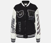 Off-White Collegejacke aus einem Wollgemisch