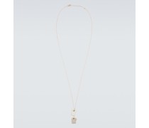 Rainbow K Halskette Medaille aus 9kt Weiss- und Gelbgold mit Diamanten