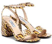 Bedruckte Sandalen aus Leder