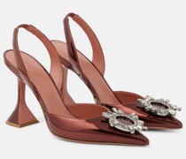 Verzierte Slingback-Pumps Begum aus Metallic-Leder