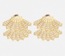 Ohrringe Fan aus 18kt Gelbgold mit Diamanten