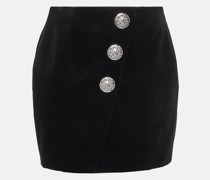 Balmain Verzierter Minirock aus Samt