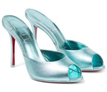 Christian Louboutin Pantoletten Me Dolly aus Metallic-Leder