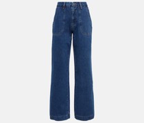 A.P.C. High-Rise Straight Jeans Seaside
