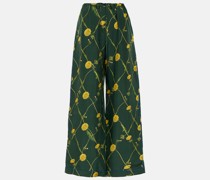 Bedruckte Pyjama-Hose aus Seide