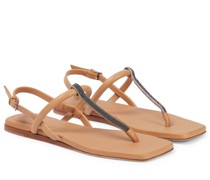 Verzierte Zehensandalen aus Leder