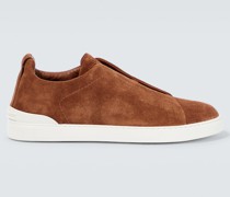 Zegna Sneakers Triple Stitch aus Veloursleder