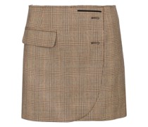 Vetements Karierter Wickelrock aus Wolle