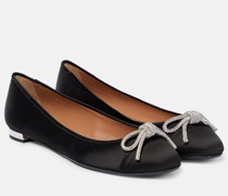 Aquazzura Verzierte Ballerinas Parisina aus Satin