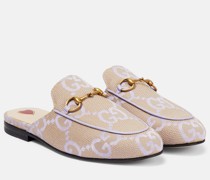 Gucci Slippers Princetown Jumbo GG aus Canvas