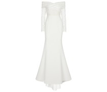 Bridal Off-Shoulder-Robe Mia aus Crêpe