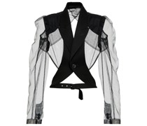 Noir Kei Ninomiya Cropped-Blazer aus Tuell und Gabardine