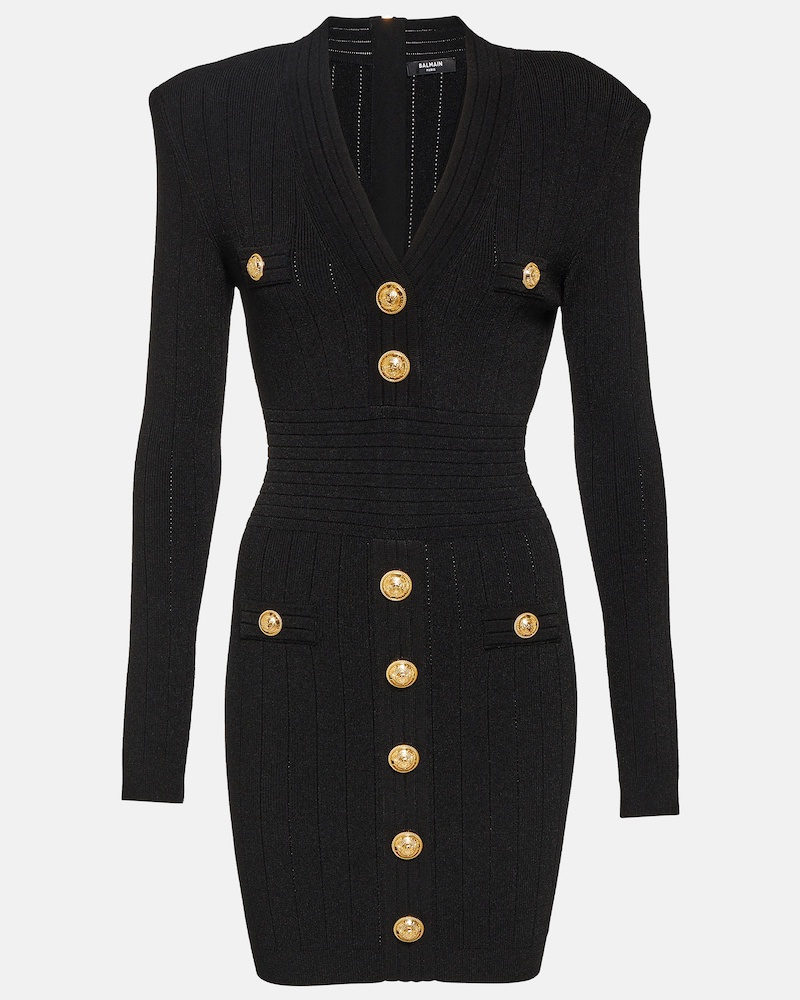 Balmain Damen Balmain Minikleid aus Ripptrick