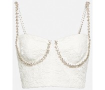Self-Portrait Verziertes Bustier-Top aus Spitze