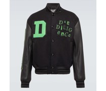 Collegejacke aus Wolle und Leder