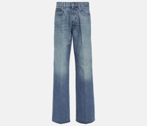 Mid-Rise Straight Jeans Horsebit