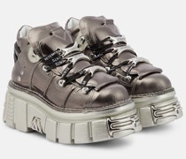 Vetements X New Rock Sneakers aus Metallic-Leder