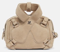 Courreges Schultertasche Loop aus Veloursleder