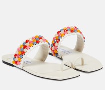 Jimmy Choo Sandalen Amoure Flat aus Raffiabast