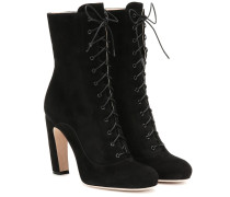 Schnuerstiefel aus Veloursleder