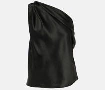 One-Shoulder-Top aus Seidensatin