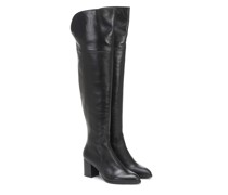 black mid calf lace up boots
