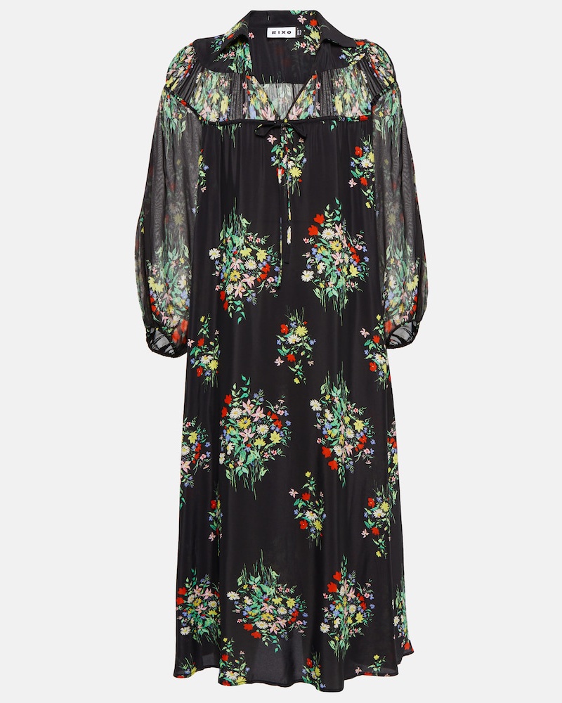 RIXO Damen Rixo Midikleid Khaleesha aus einem Seidengemisch