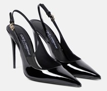 Slingback-Pumps aus Lackleder