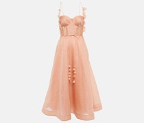 Zimmermann Wonderland Midikleid aus Leinen und Seide