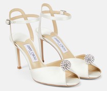 Jimmy Choo Verzierte Sandalen Sacora 85 aus Satin