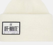 Off-White Beanie Label aus einem Mohairgemisch